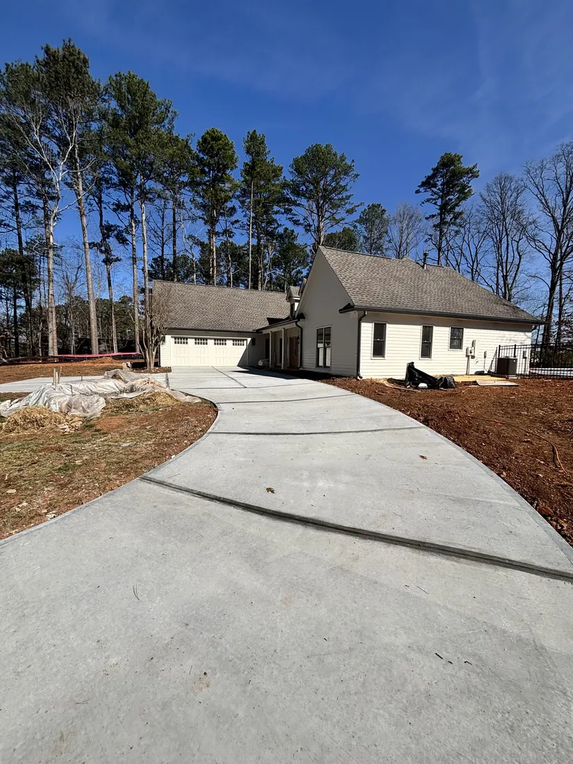 Finished concrete driveway