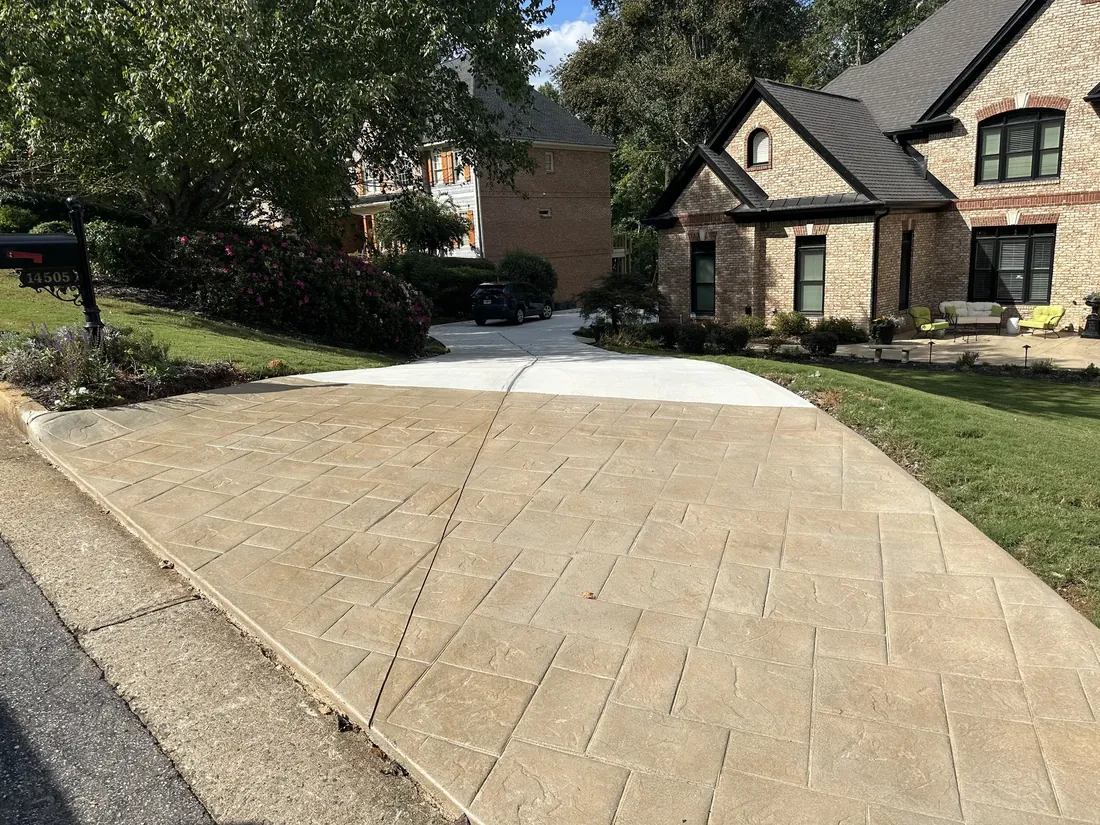 Stamped flagstone entry
