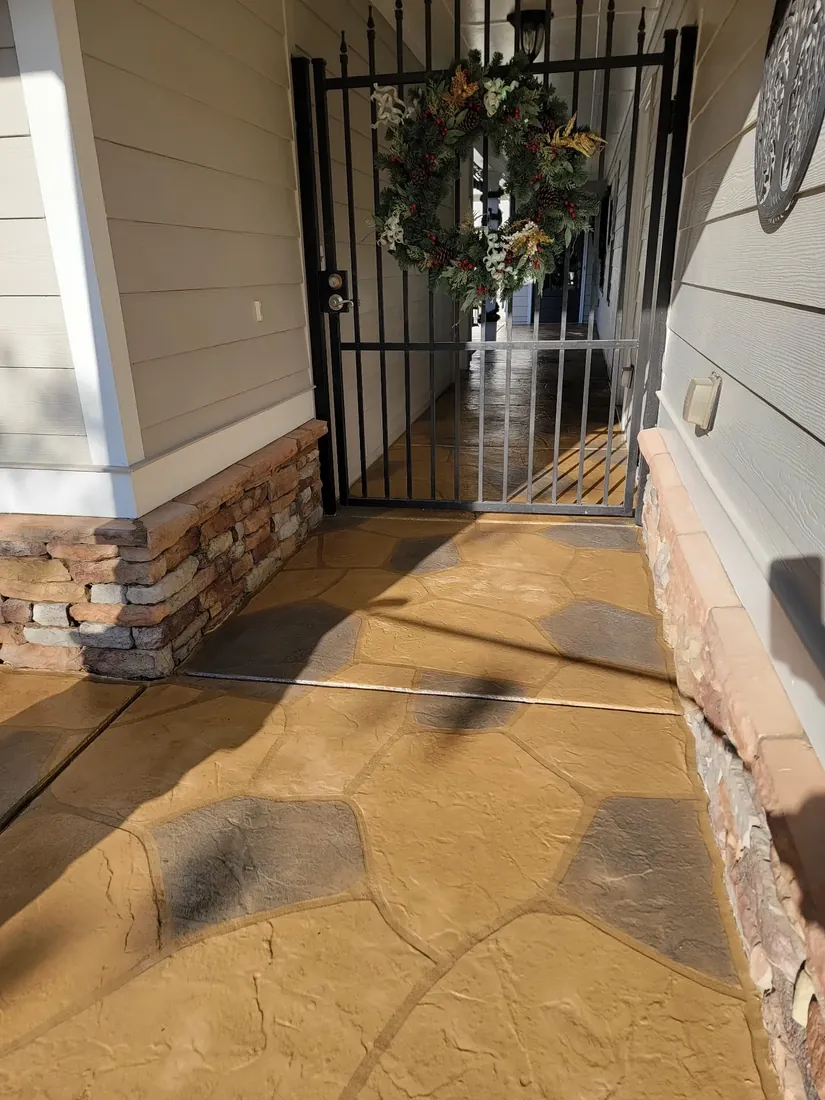 Brick pattern walkway to entrance